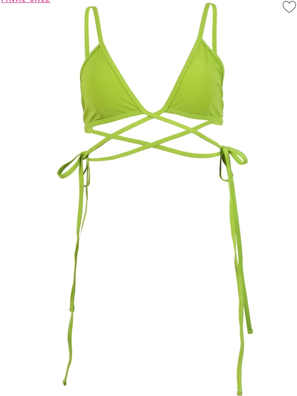 Christopher Esber Lime Green Wrap Triangle Bikini Top
